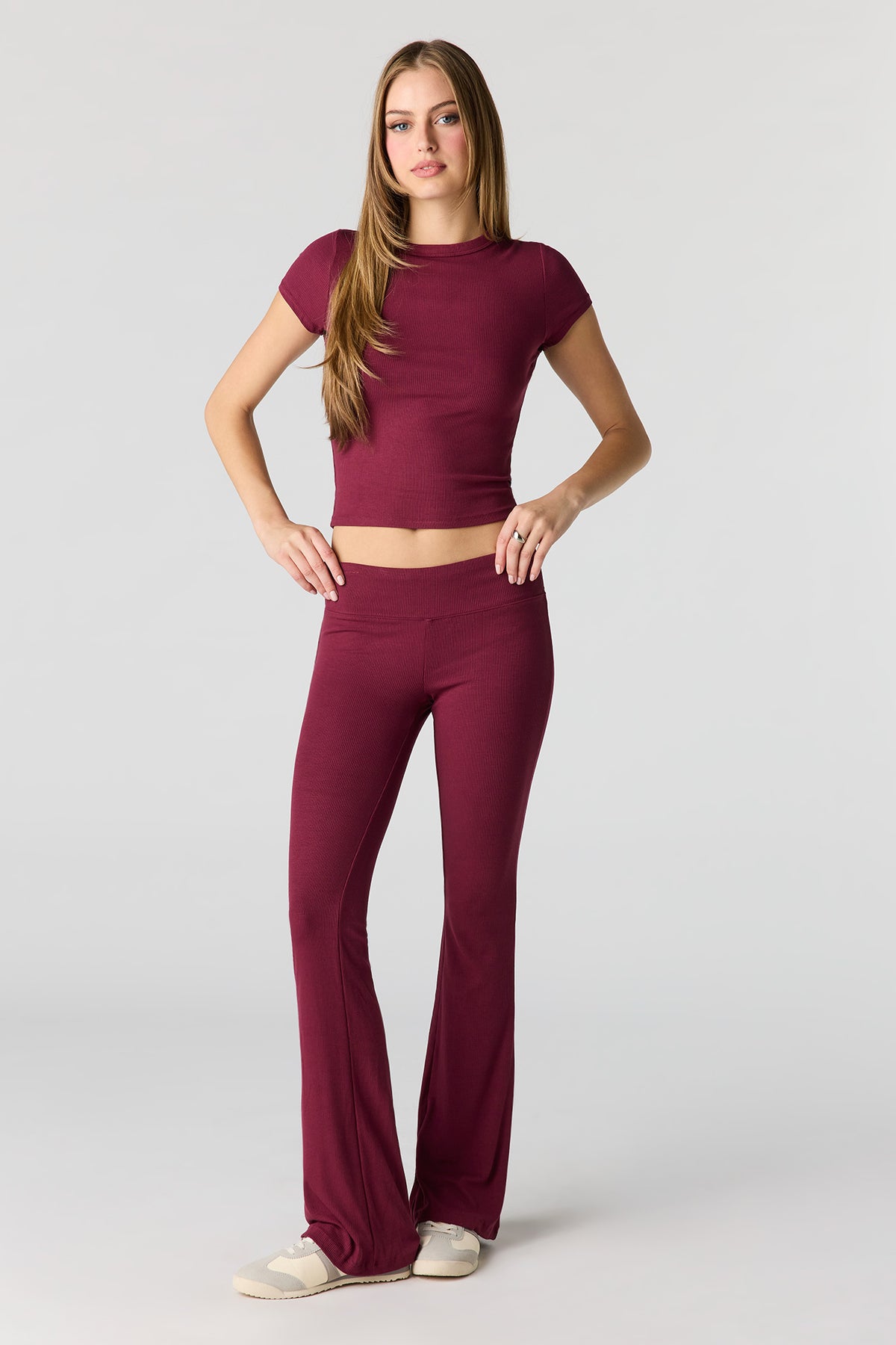 Alt View 17. Soft Ribbed Flare Pant - Brown