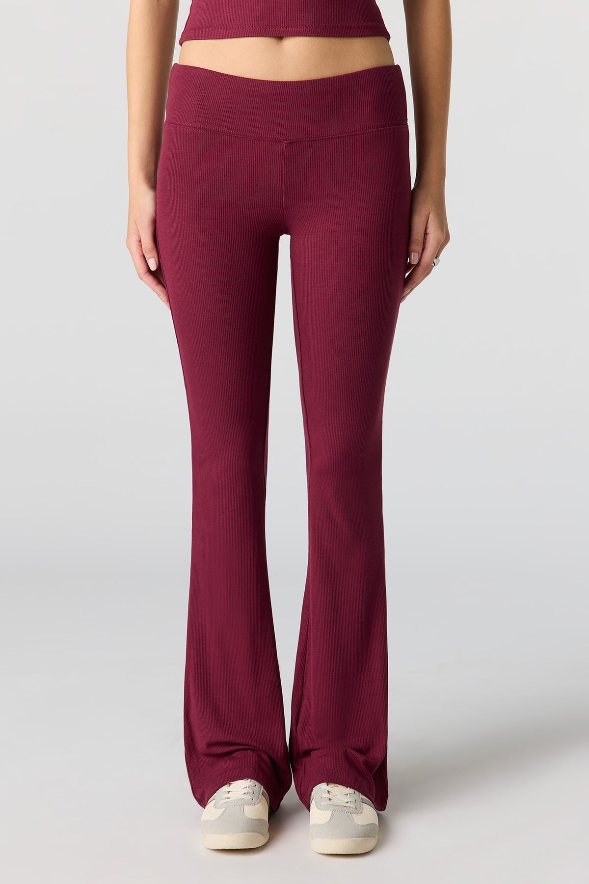Alt View 18. Soft Ribbed Flare Pant - Brown