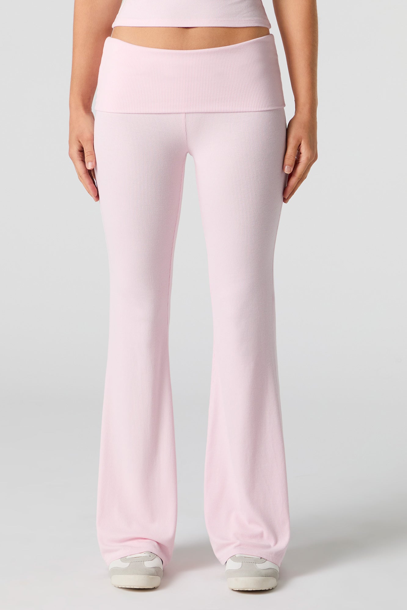 Ribbed Foldover Waist Flare Pant – Urban Planet