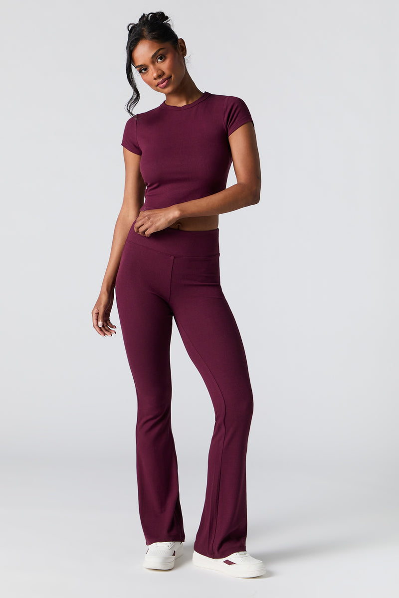 Pantalon Active côtelé doux à jambe évasée