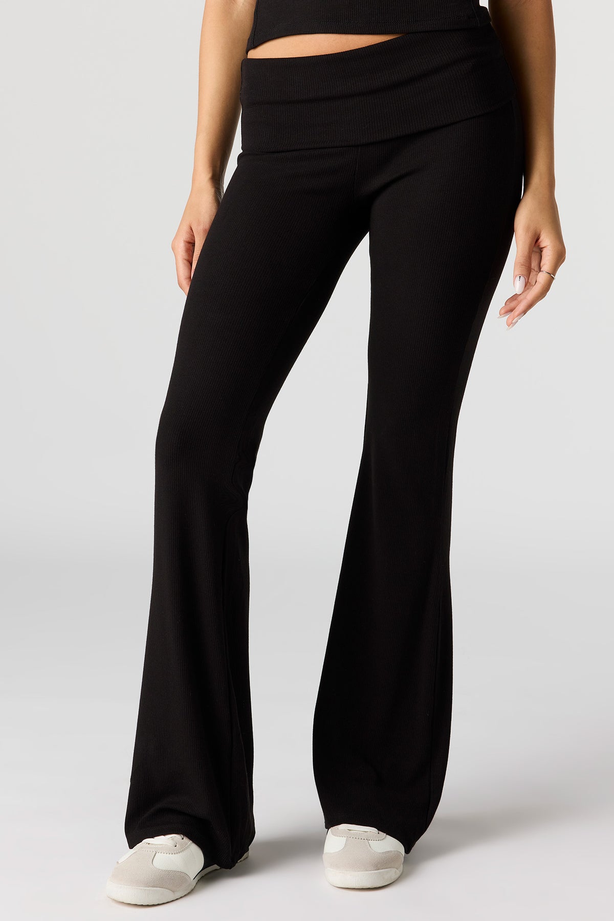 Alt View 2. U/A Soft Foldover Flare Pant - Black