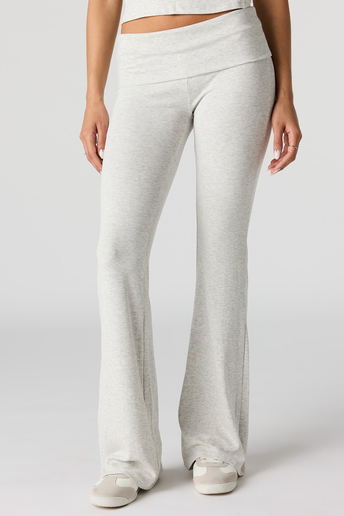 Alt View 2. U/A Soft Foldover Flare Pant - Heather Grey
