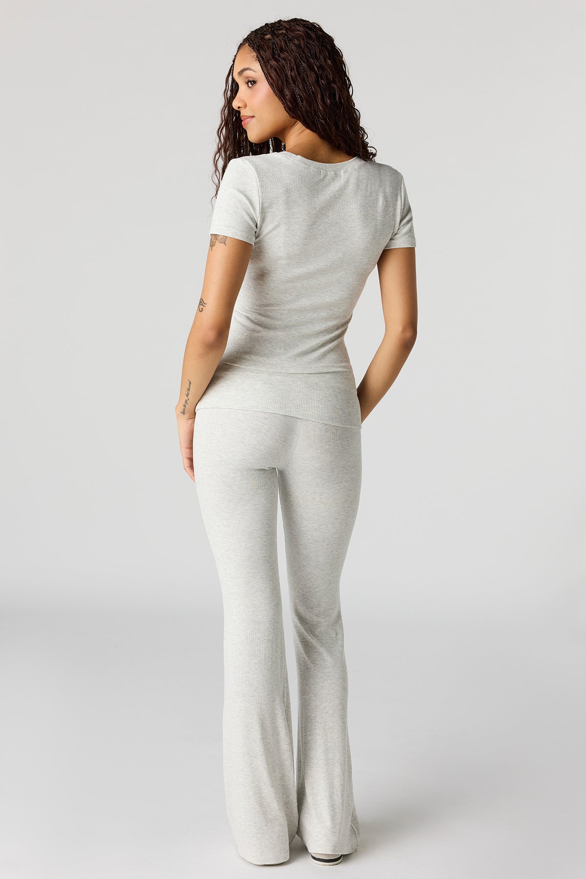 Alt View 3. U/A Soft Foldover Flare Pant - Heather Grey