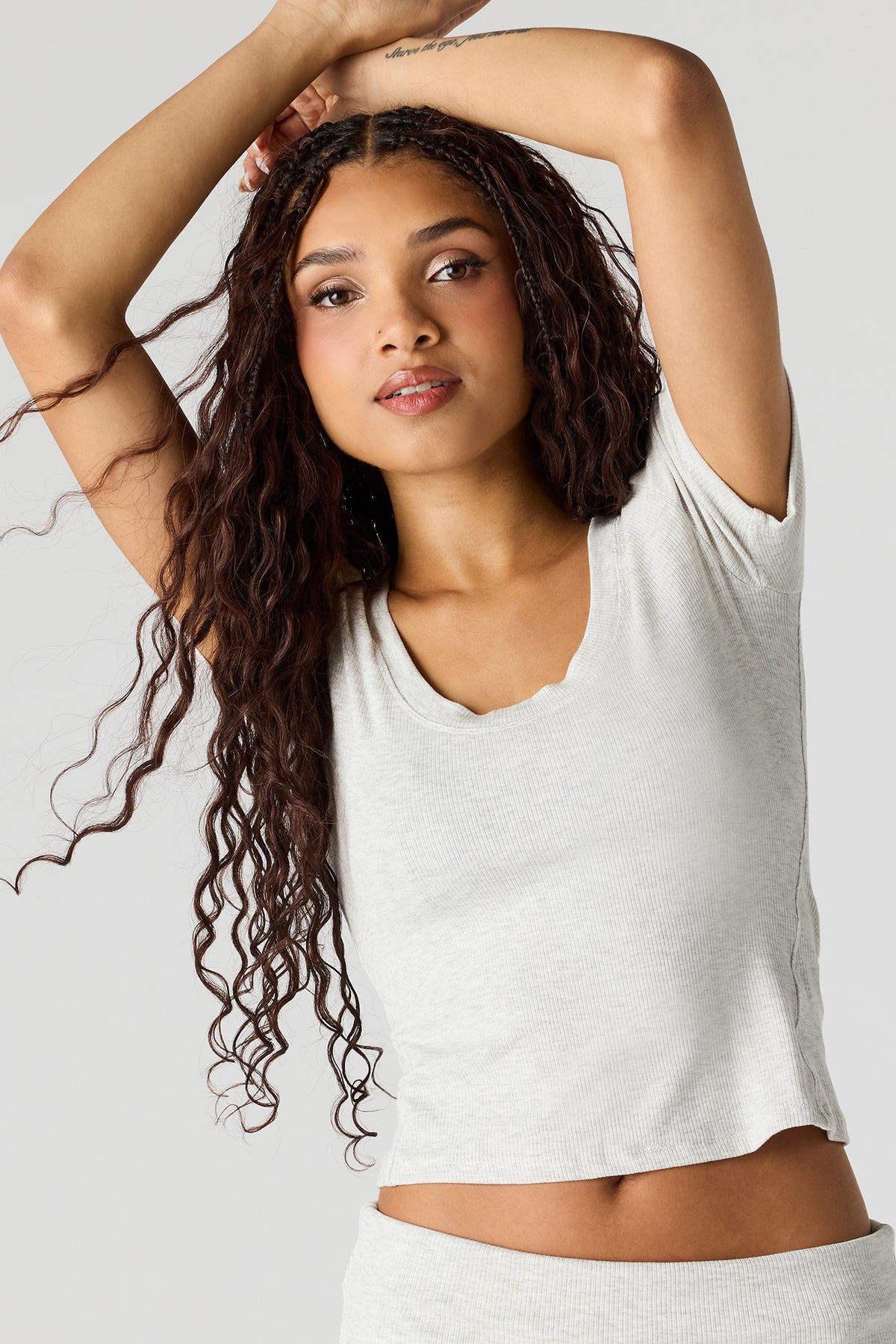 U/A Soft Ribbed T-Shirt - Heather Grey