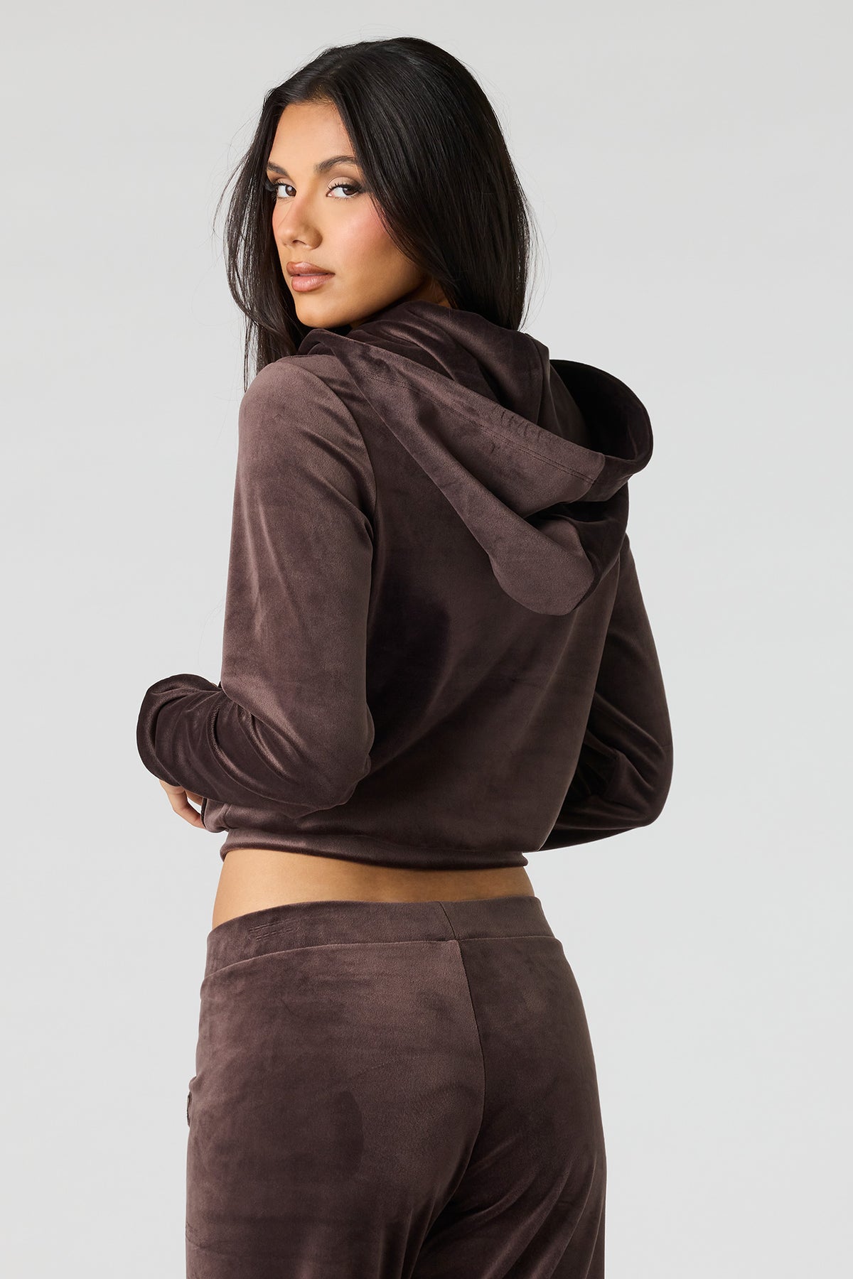 Alt View 2. Sommer Ray Velour Zip Jacket - Brown