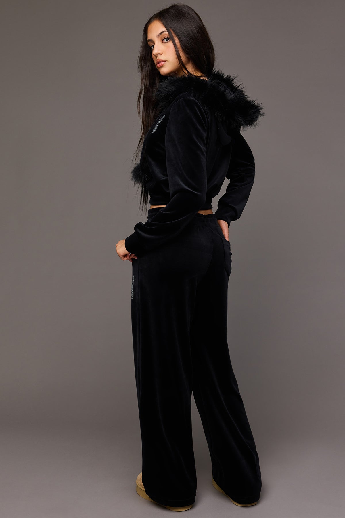 Alt View 6. Playboy Velour Rhinestone Wide Leg Pant - Leopard