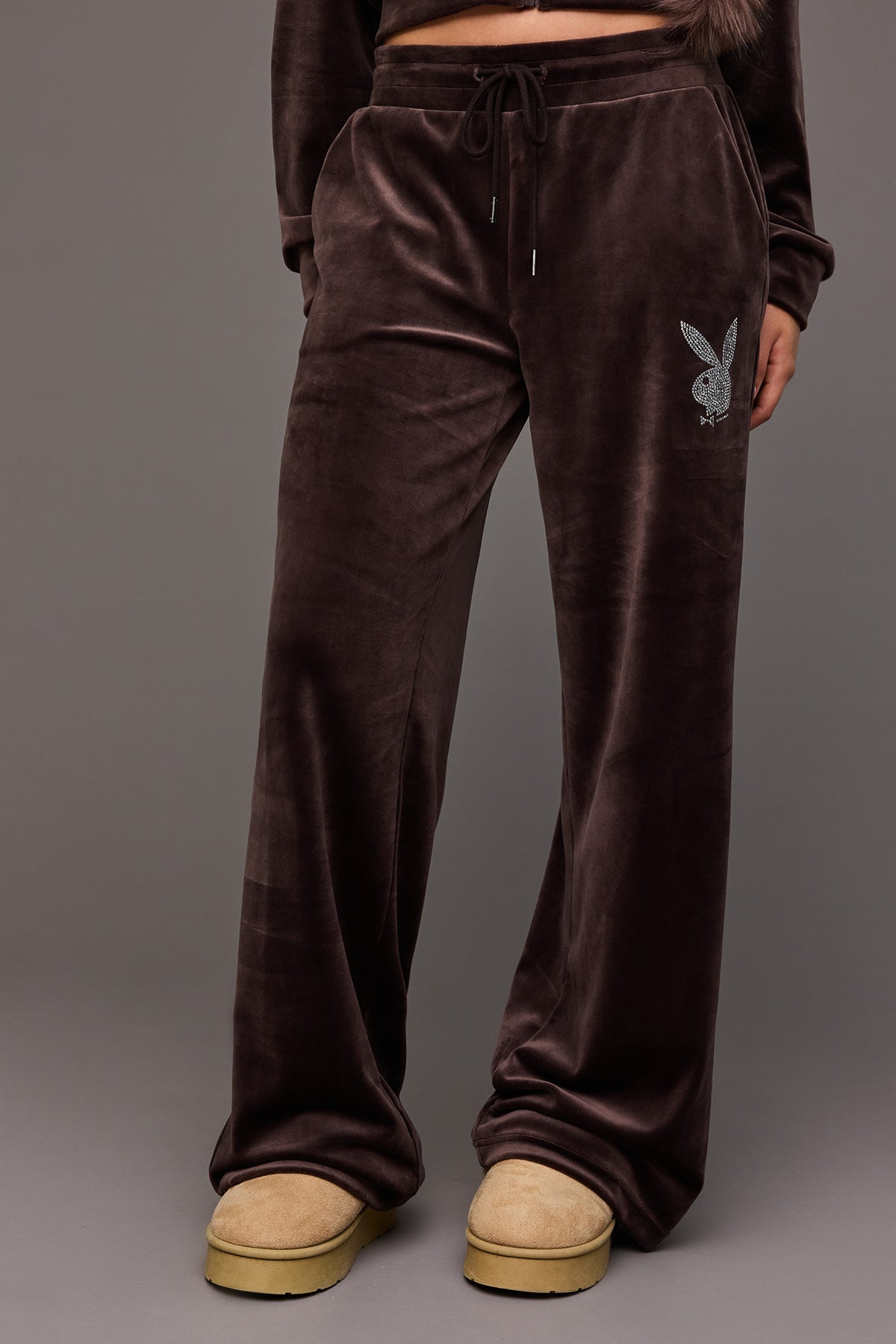 Alt View 8. Playboy Velour Rhinestone Wide Leg Pant - Leopard