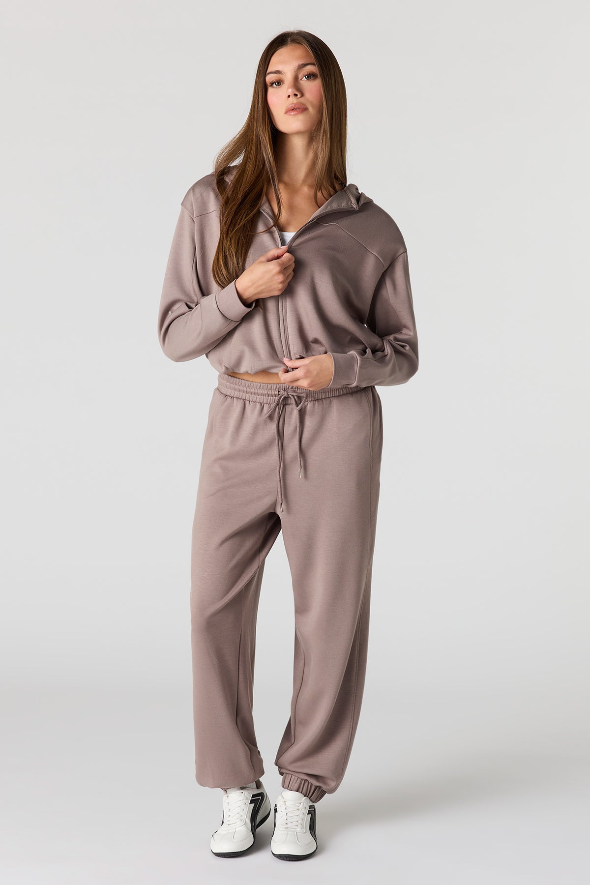 Alt View 3. U/A Scuba Zip Hoodie - Taupe