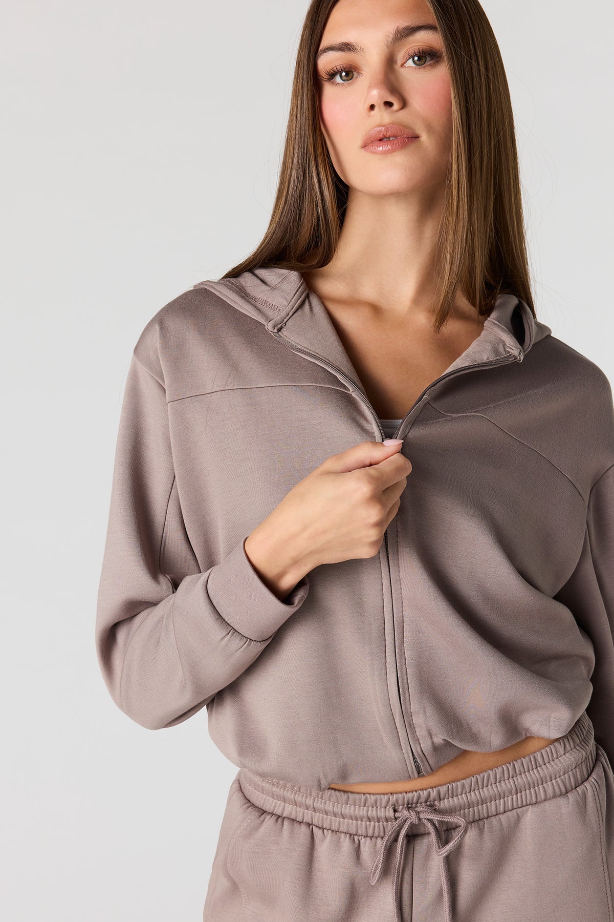Alt View 4. U/A Scuba Zip Hoodie - Taupe
