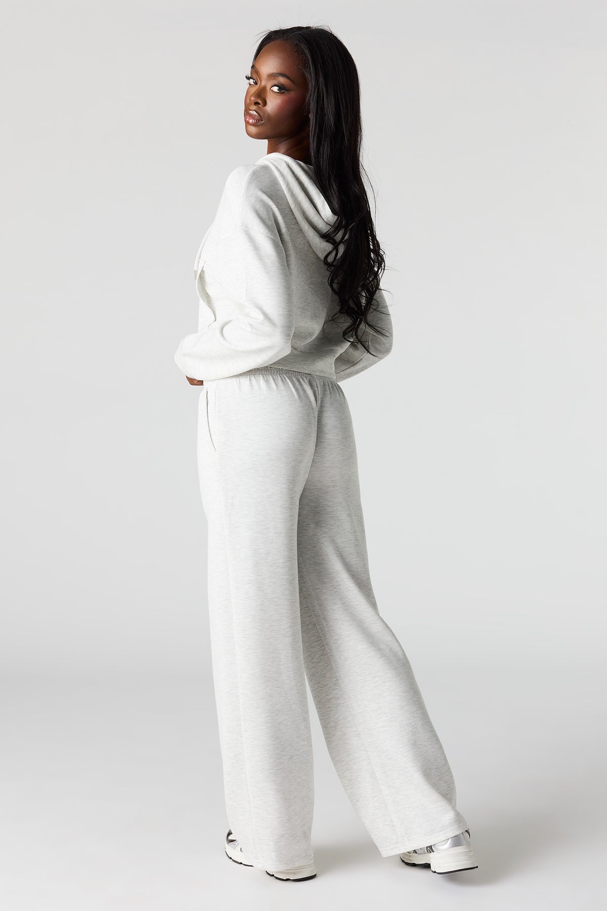 Alt View 3. U/A Scuba Wide Leg Pant - Light Grey