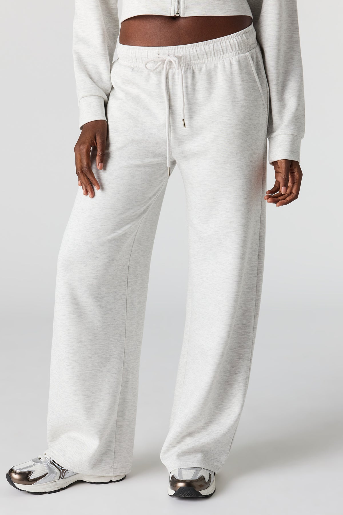 Alt View 2. U/A Scuba Wide Leg Pant - Light Grey