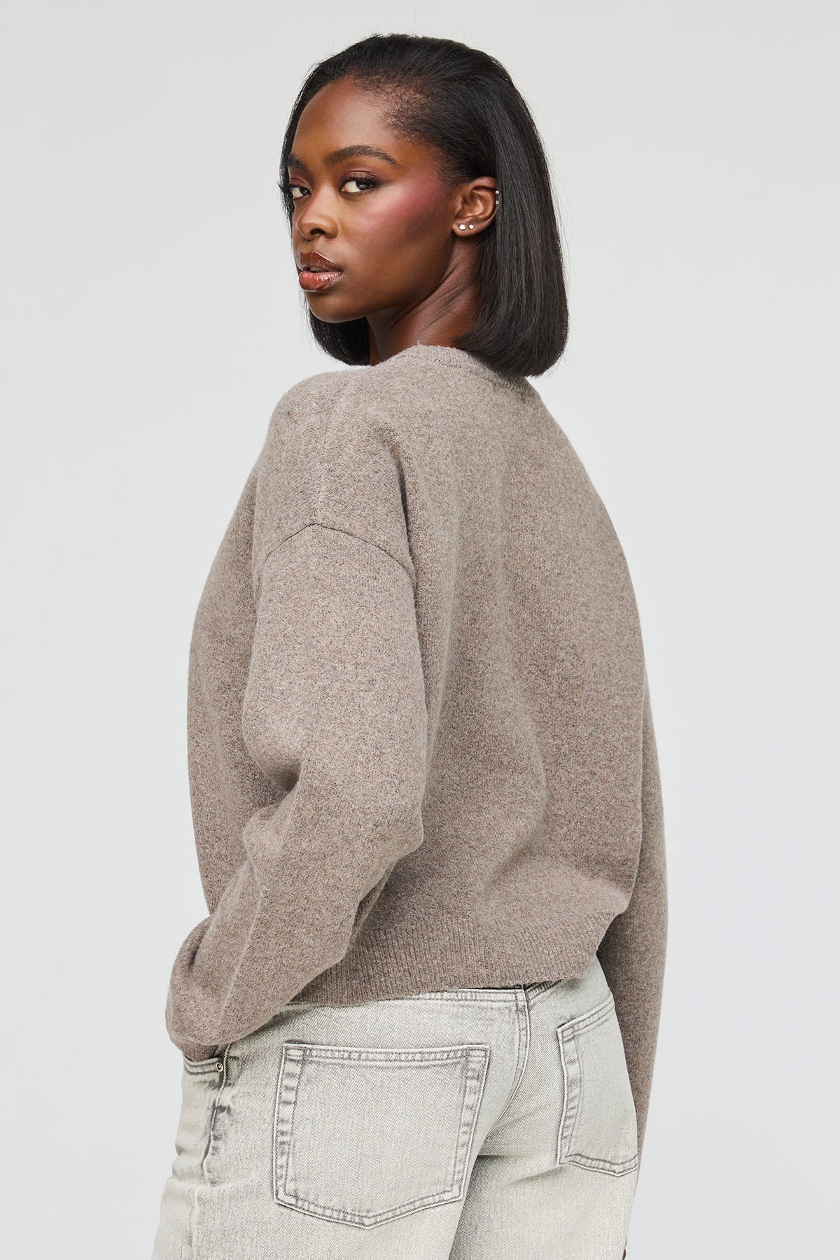 Alt View 2. Mossy Button-Up Cardigan - Dark Brown
