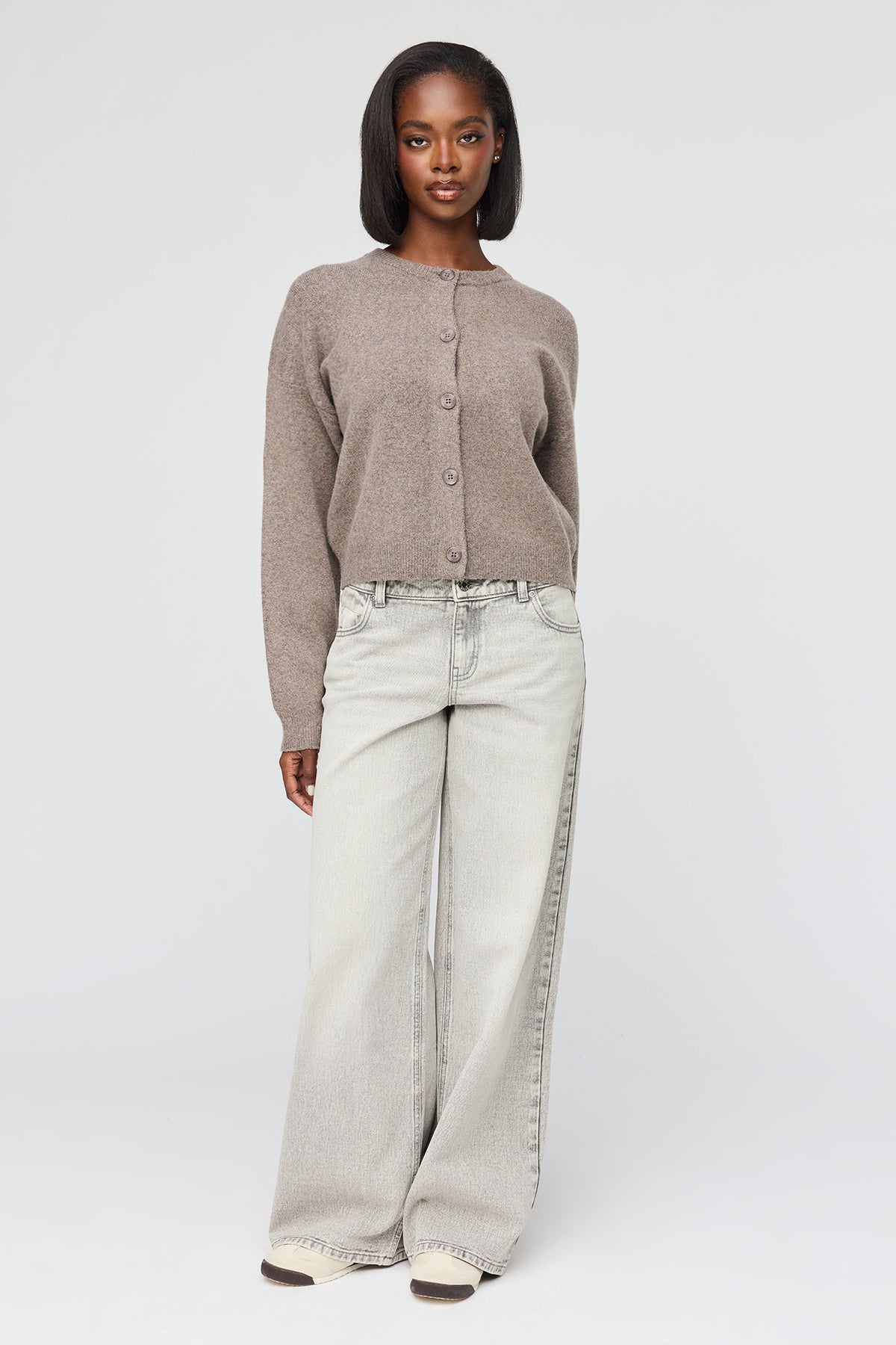 Alt View 3. Mossy Button-Up Cardigan - Dark Brown