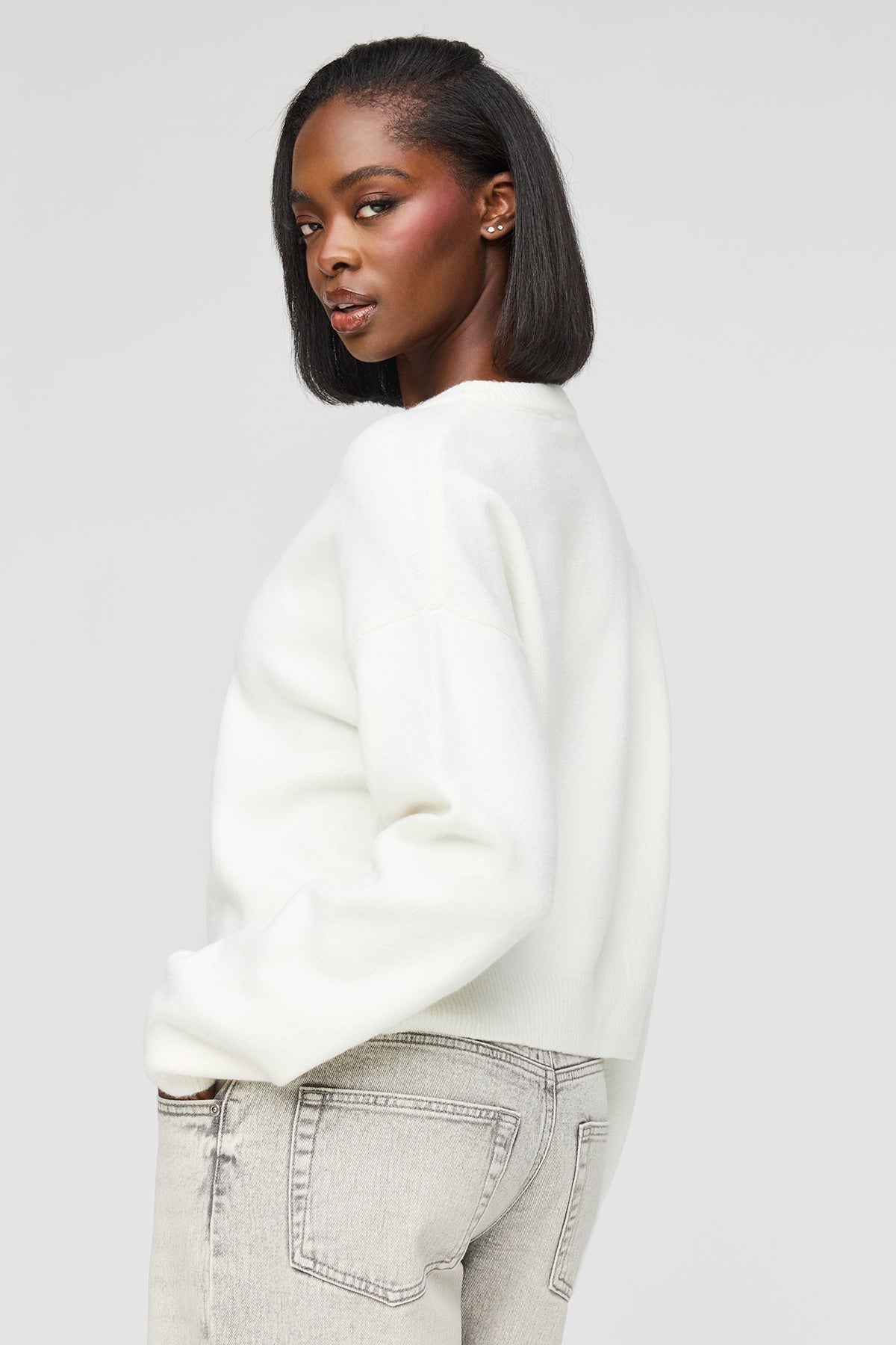 Alt View 2. Mossy Button-Up Cardigan - Ivory