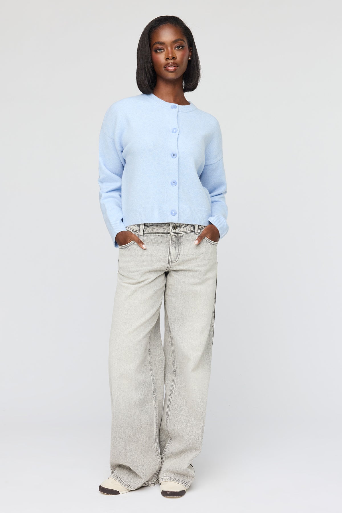 Alt View 3. Mossy Button-Up Cardigan - Light Blue