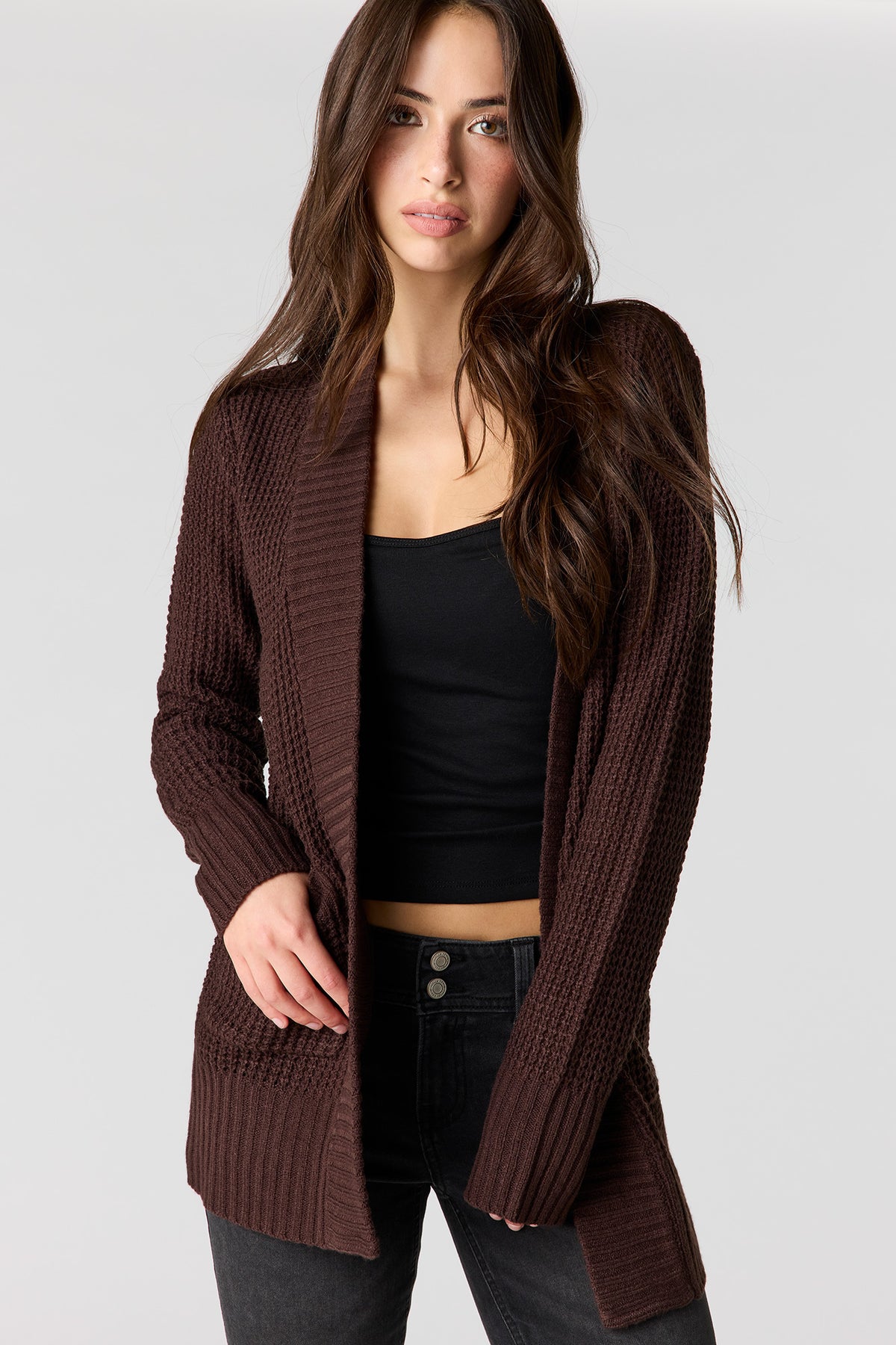 Cardigan en tricot gaufré