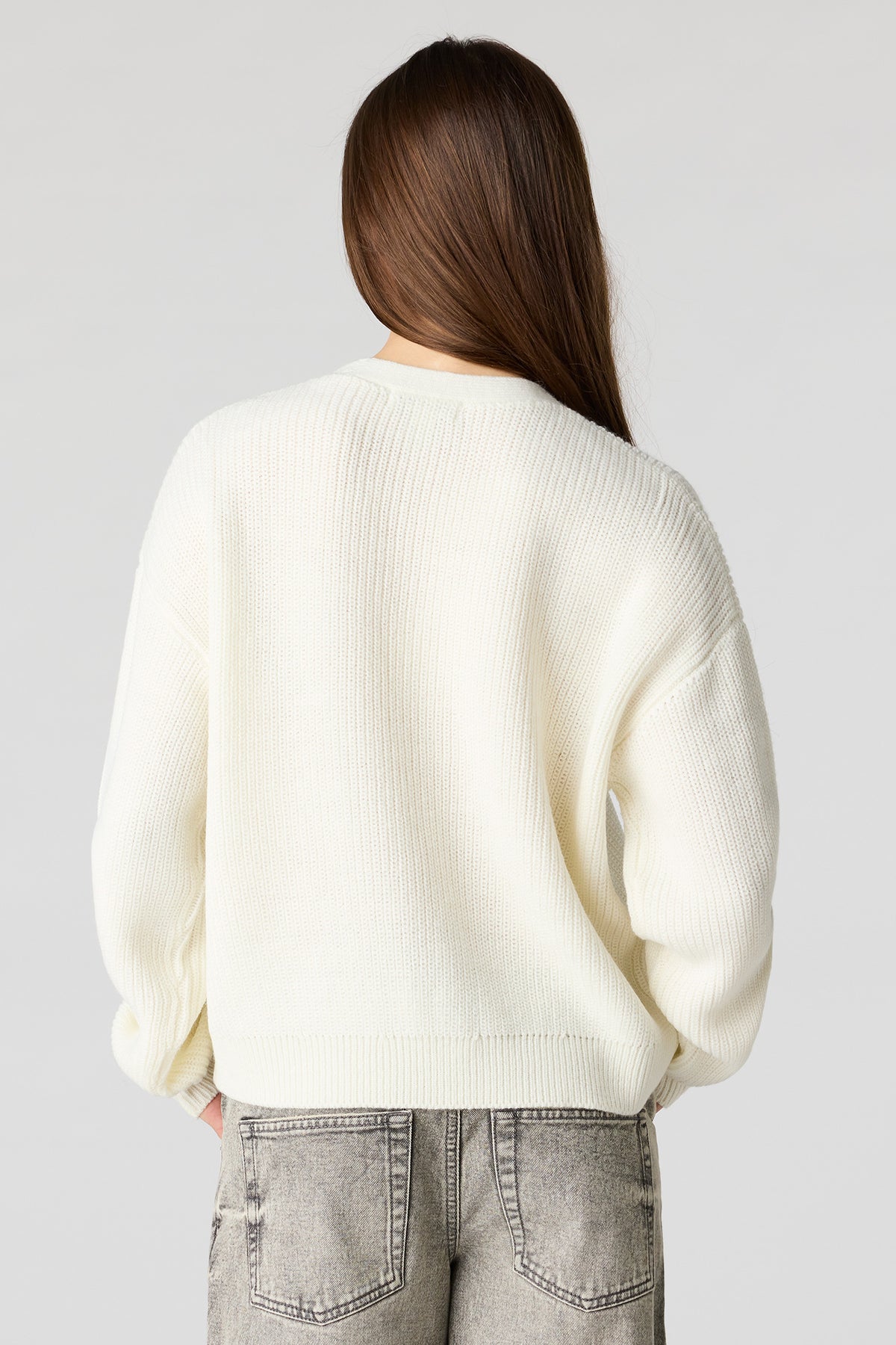 Alt View 2. Tie Front Bow Cardigan - Ivory