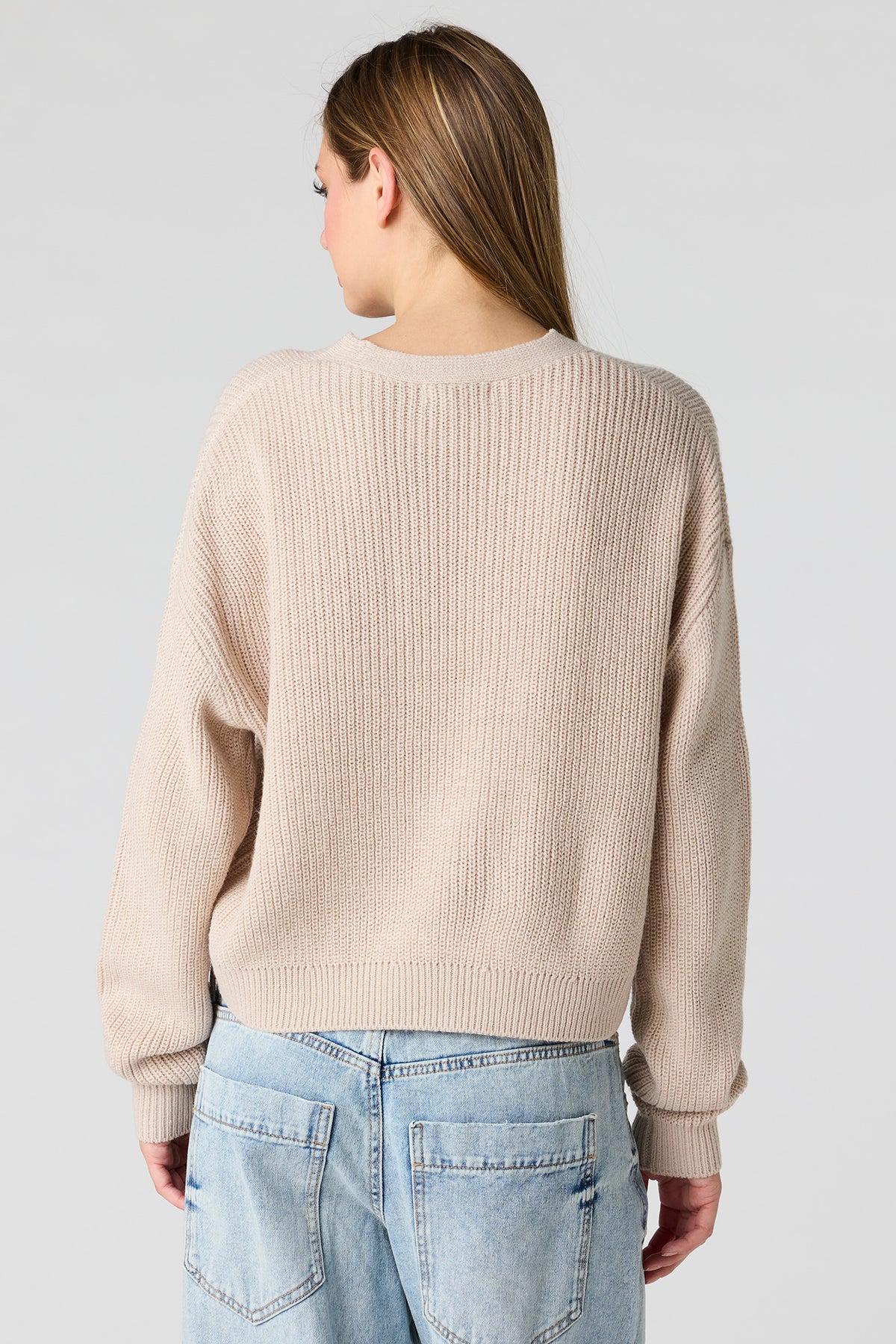 Alt View 3. Tie Front Bow Cardigan - Taupe