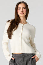 Ribbed Button Front Cardigan