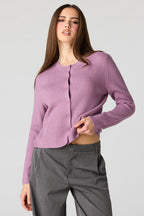 Ribbed Button Front Cardigan