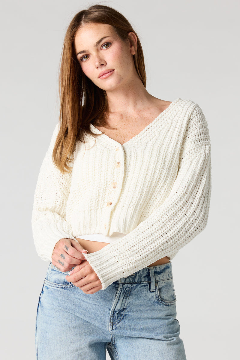 Cardigan boutonné en tricot
