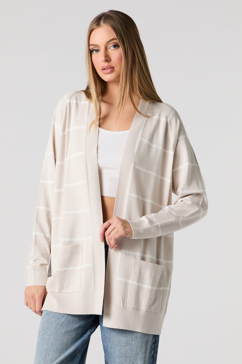 Cardigan ouvert rayé
