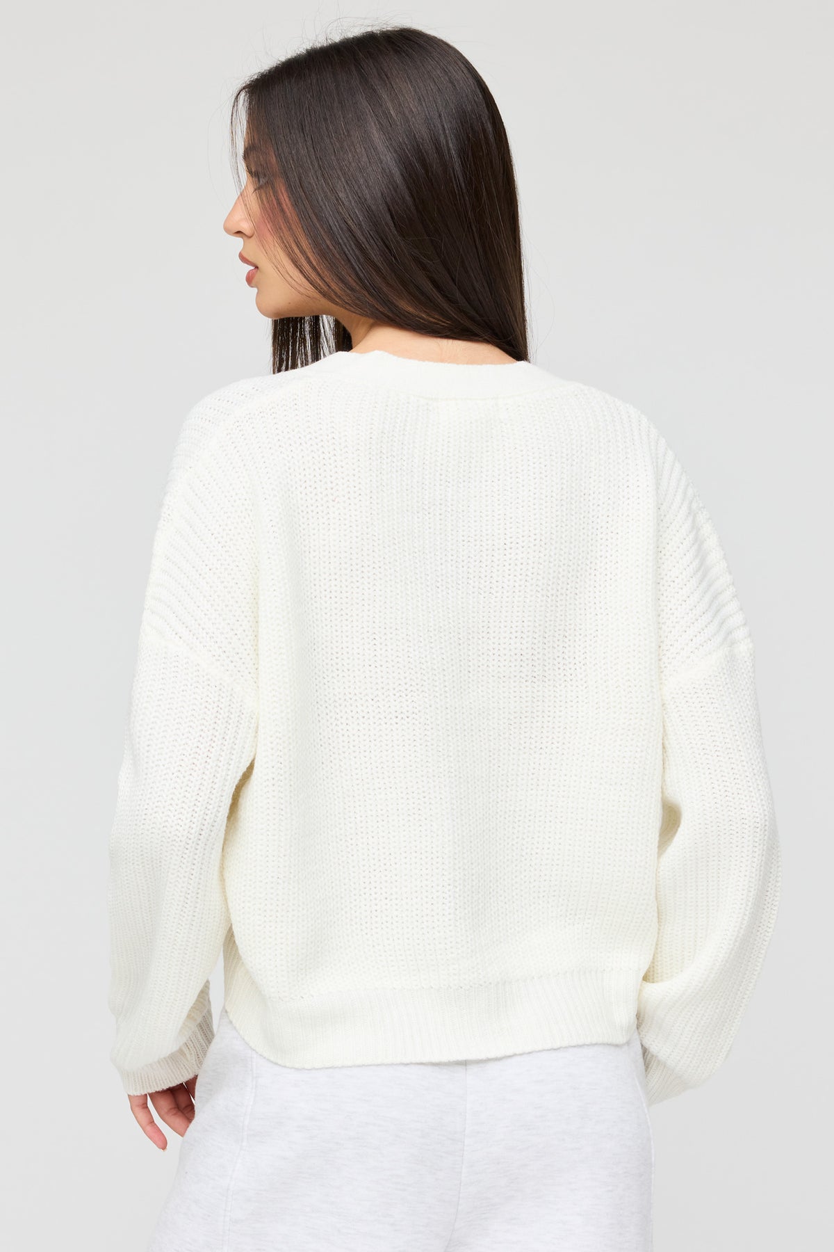 Alt View 2. 3D Heart Button-Up Cardigan - White