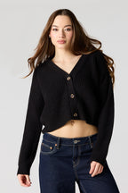 Ribbed Knit Button-Up Cardigan