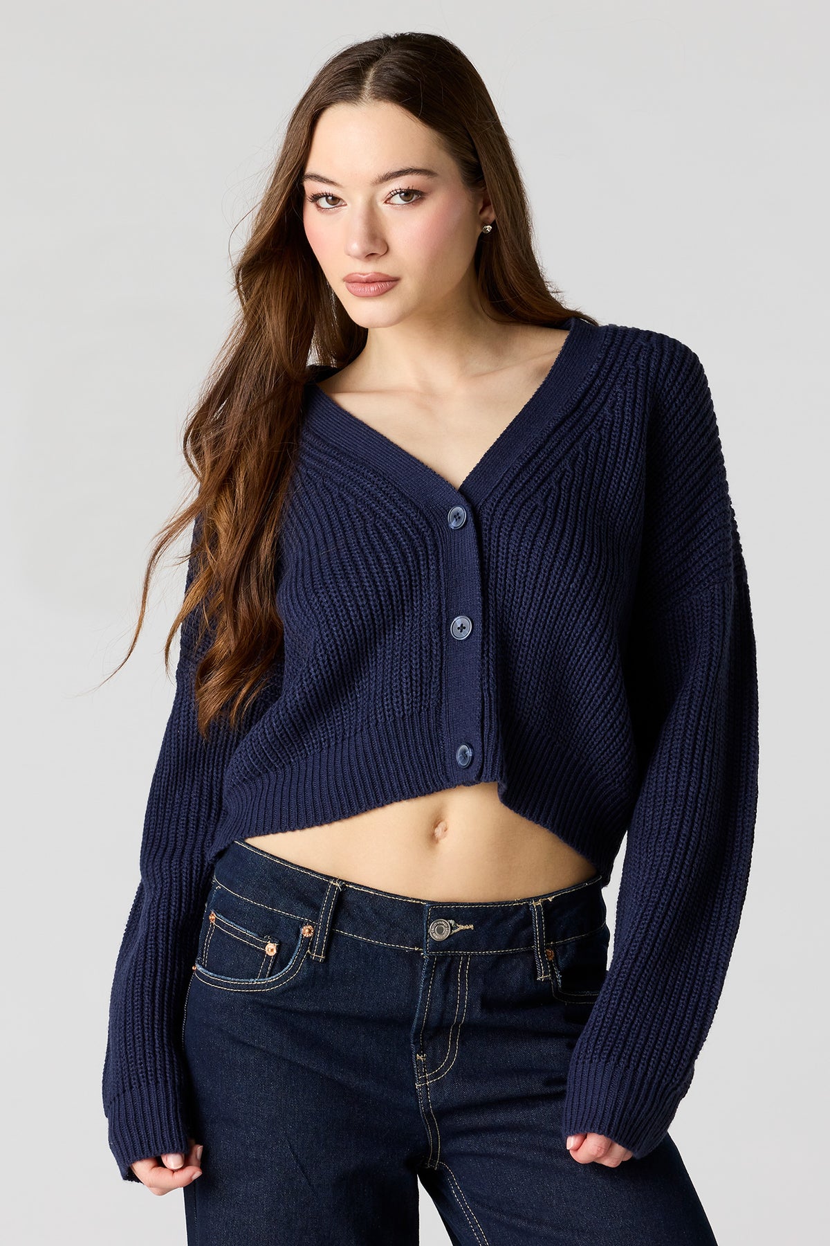 Alt View 10. Ribbed Knit Button-Up Cardigan - Yellow