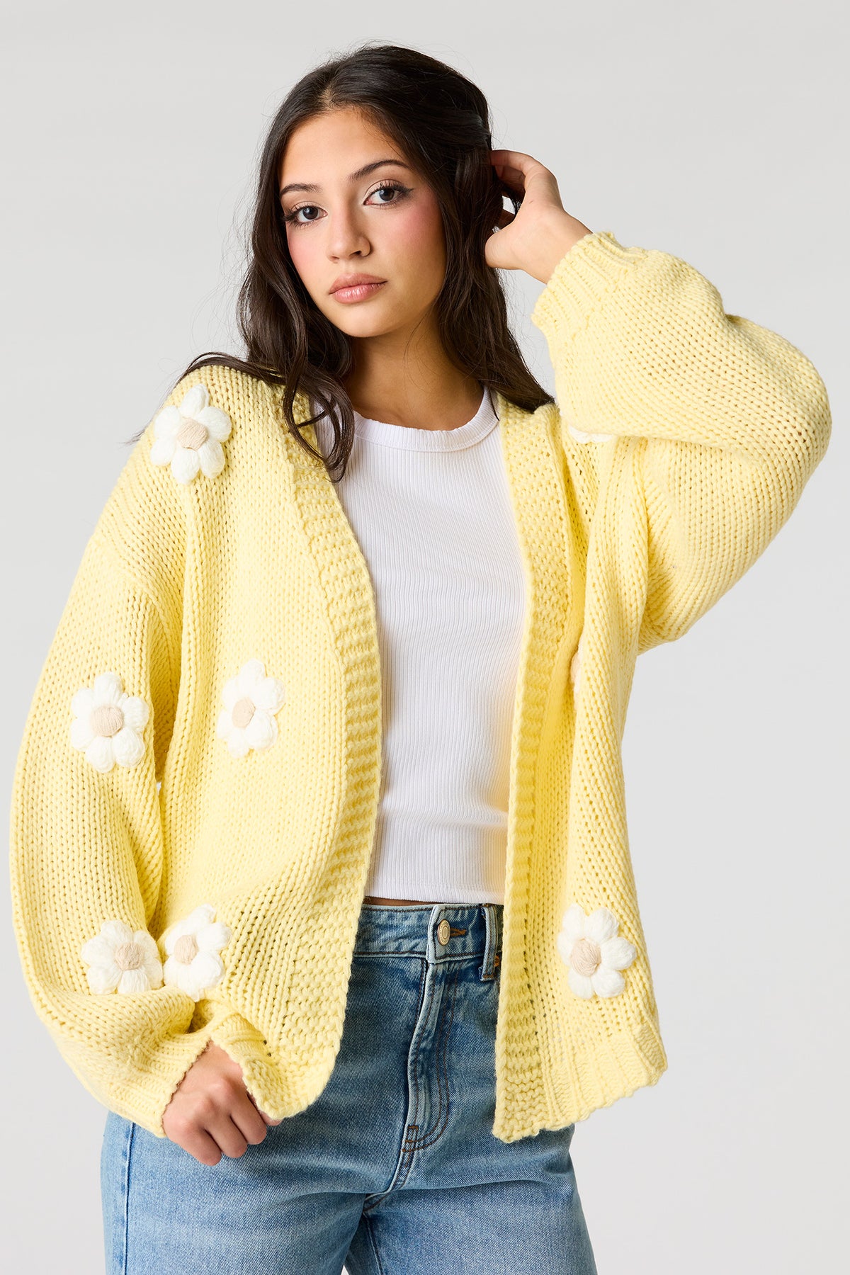 Cardigan en tricot 3D