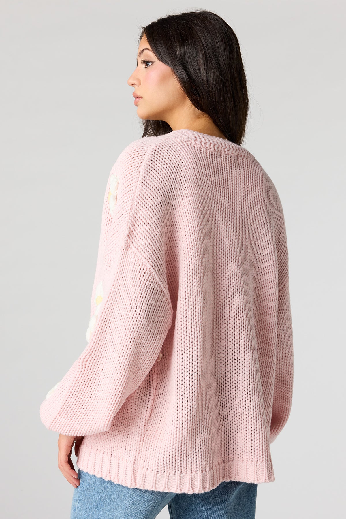 Alt View 2. 3D Knit Cardigan - Light Pink