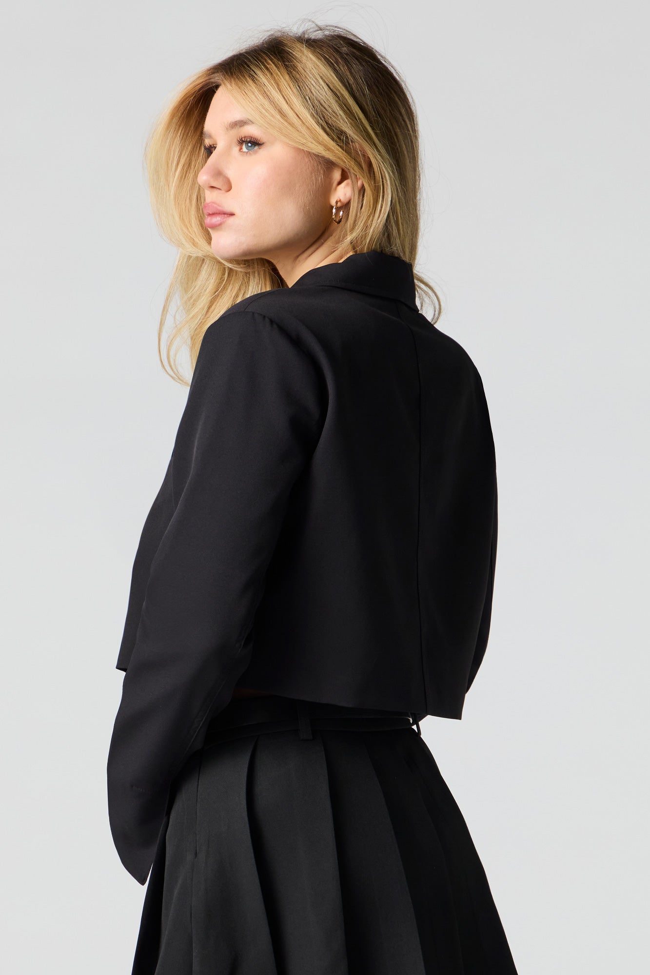 Summer Jade Cropped Double Jacket + Slacks + Skirt Set (3色) BZSFW Women's 2 Piece Outfits 2023 Summer Solid Color Casual