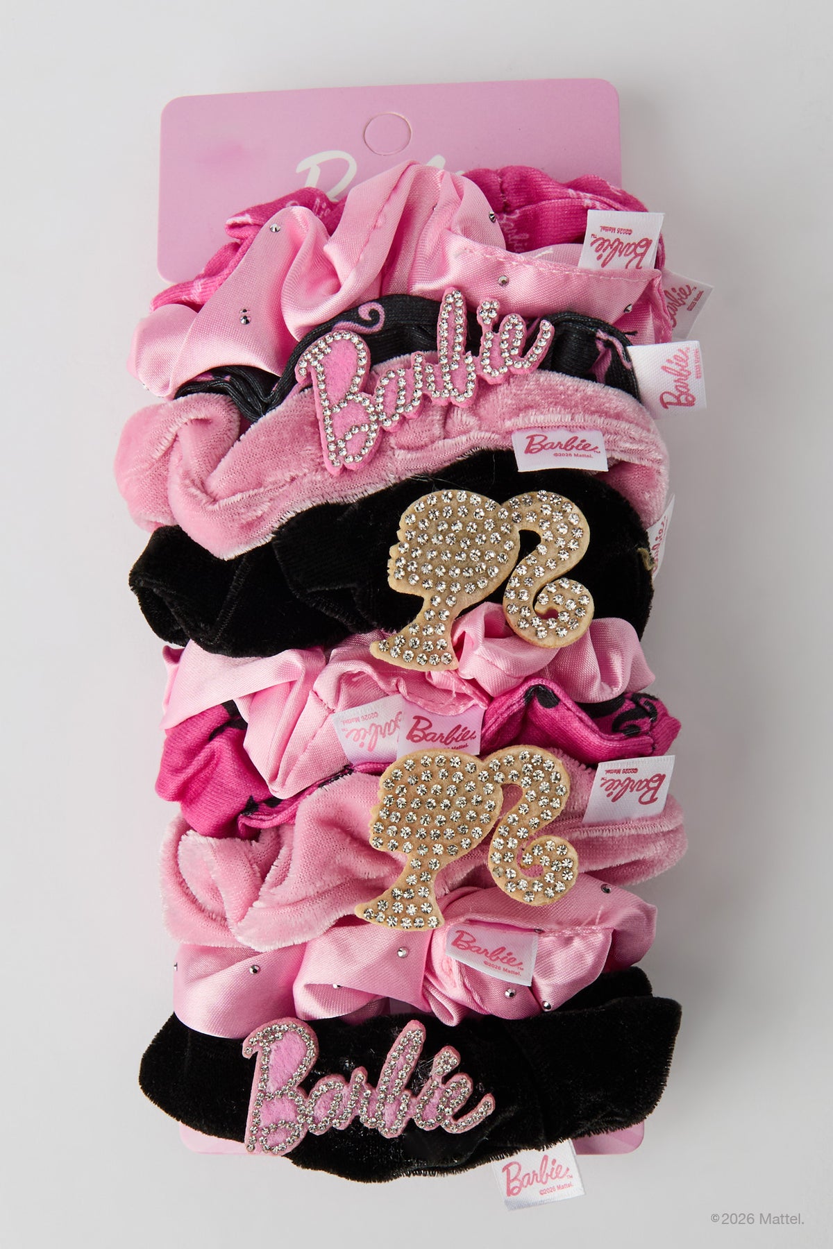 Alt View 3. Barbie™ Hair Scrunchie Set - Pink