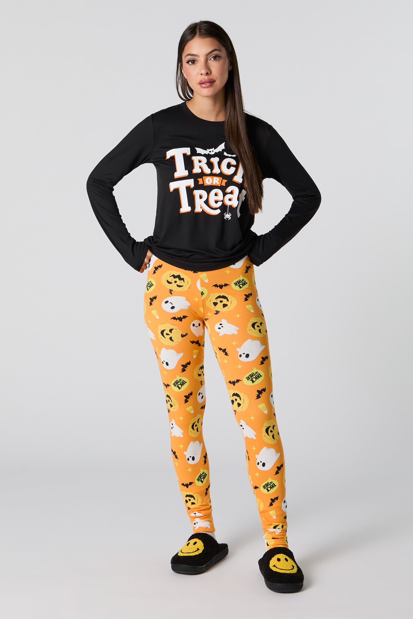 Womens Fammy Jammies Trick or Treat 2 Piece Pajama Set