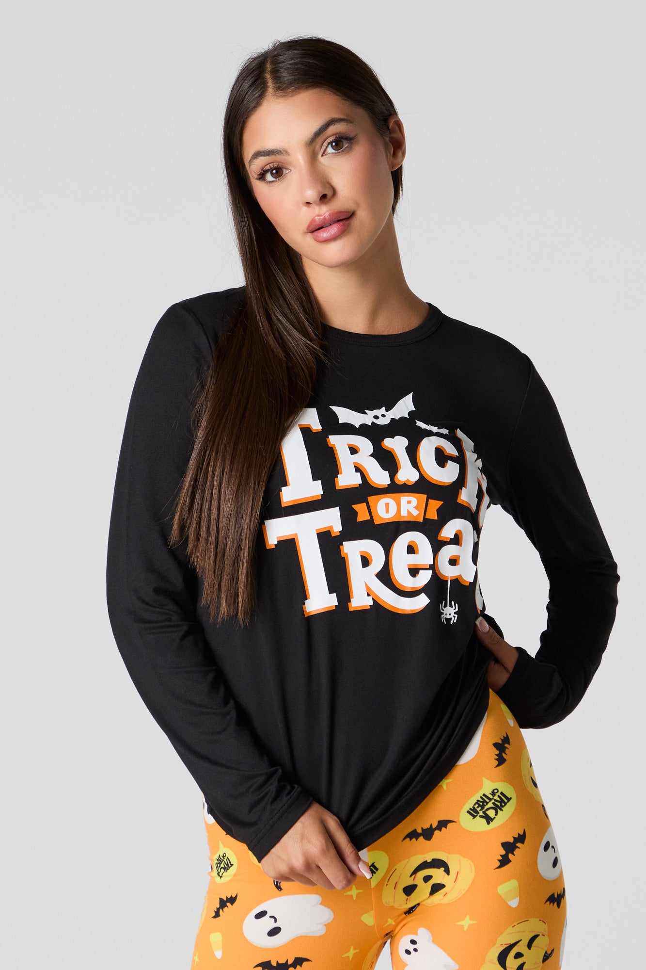 Womens Fammy Jammies Trick or Treat 2 Piece Pajama Set