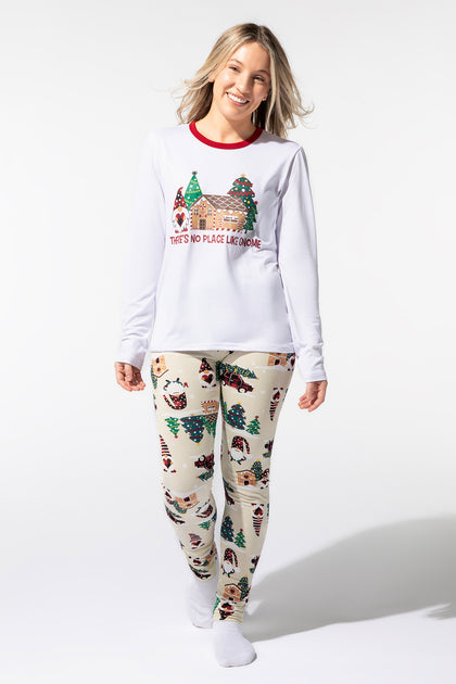 Womens Fammy Jammies Gnome For the Holidays 2 Piece Pajama Set