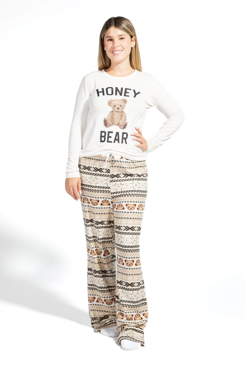 Ensemble Pyjamas de famille à imprimé Beary Cute pour femmes