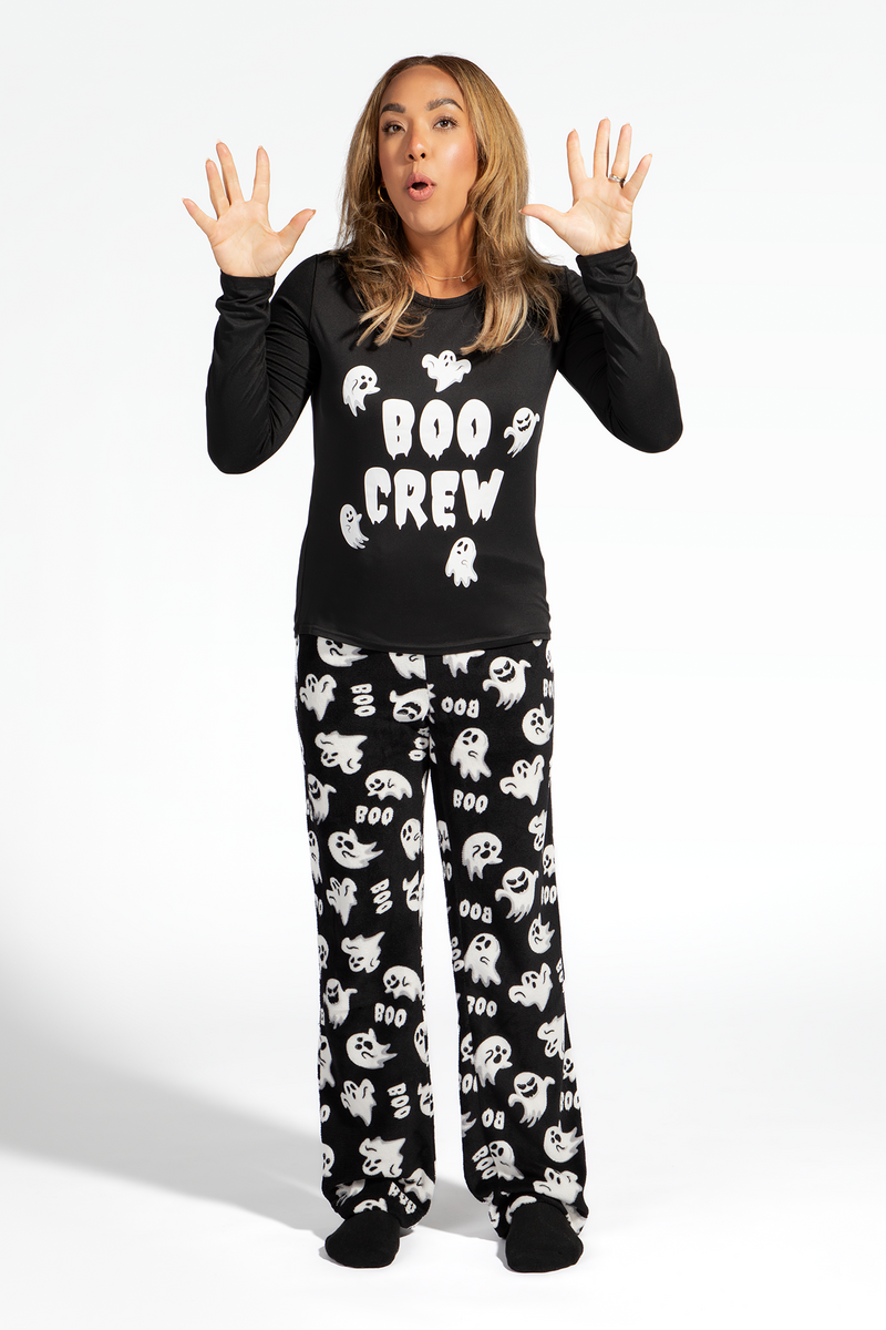 Womens Fammy Jammies Boo Crew Pajama Set