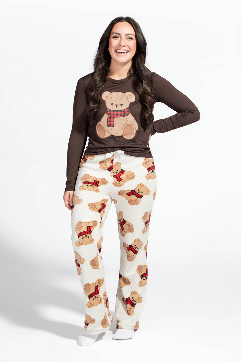 Womens Fammy Jammies Comfy Cubs Pajama Set