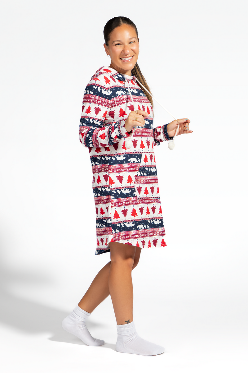 Womens Fammy Jammies Bear Isle Pajama Dress