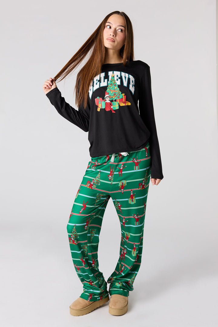 Womens Fammy Jammies Gift Elf on the Shelf Pajama Set