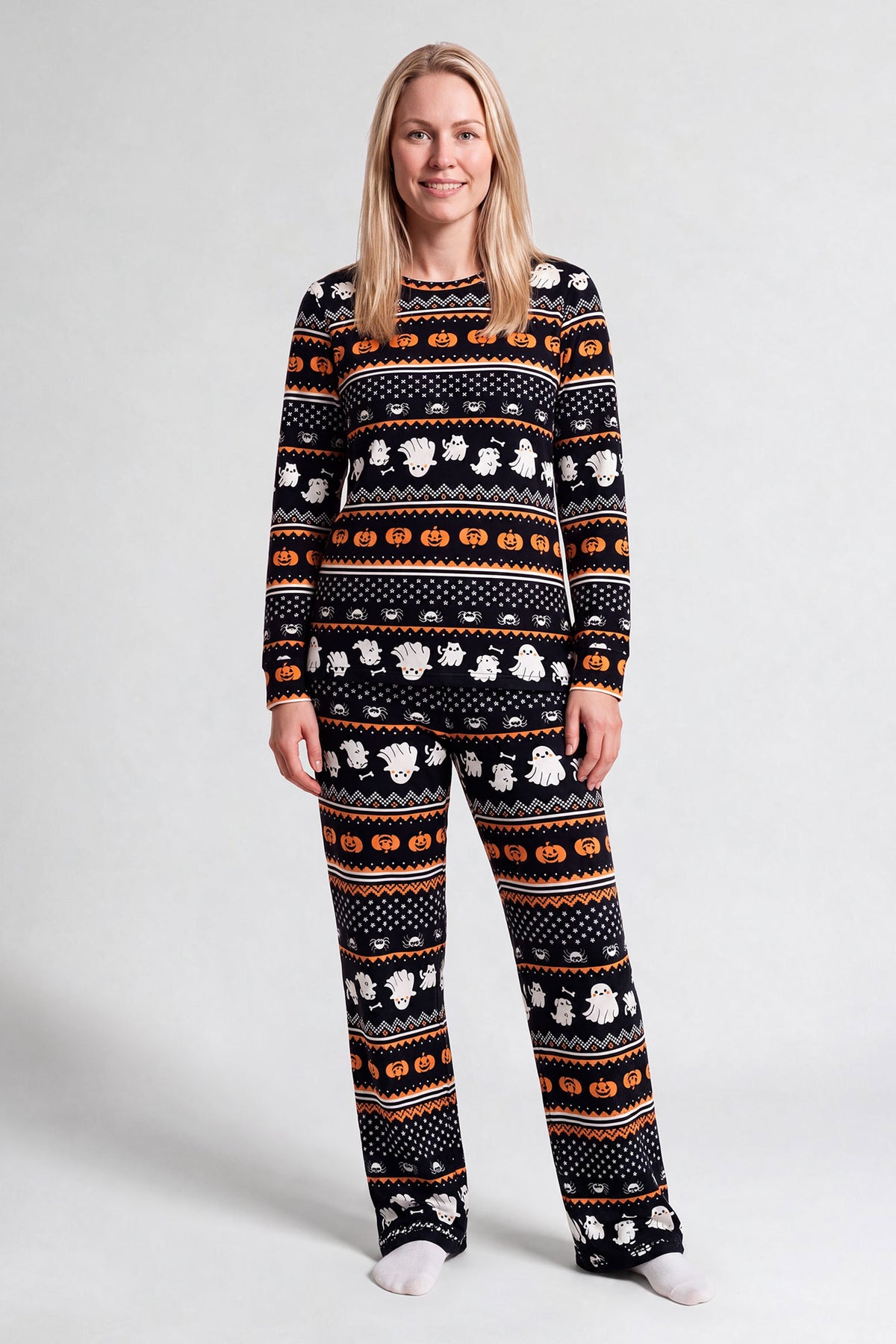 Womens Squad Ghouls Fammy Jammies - Black
