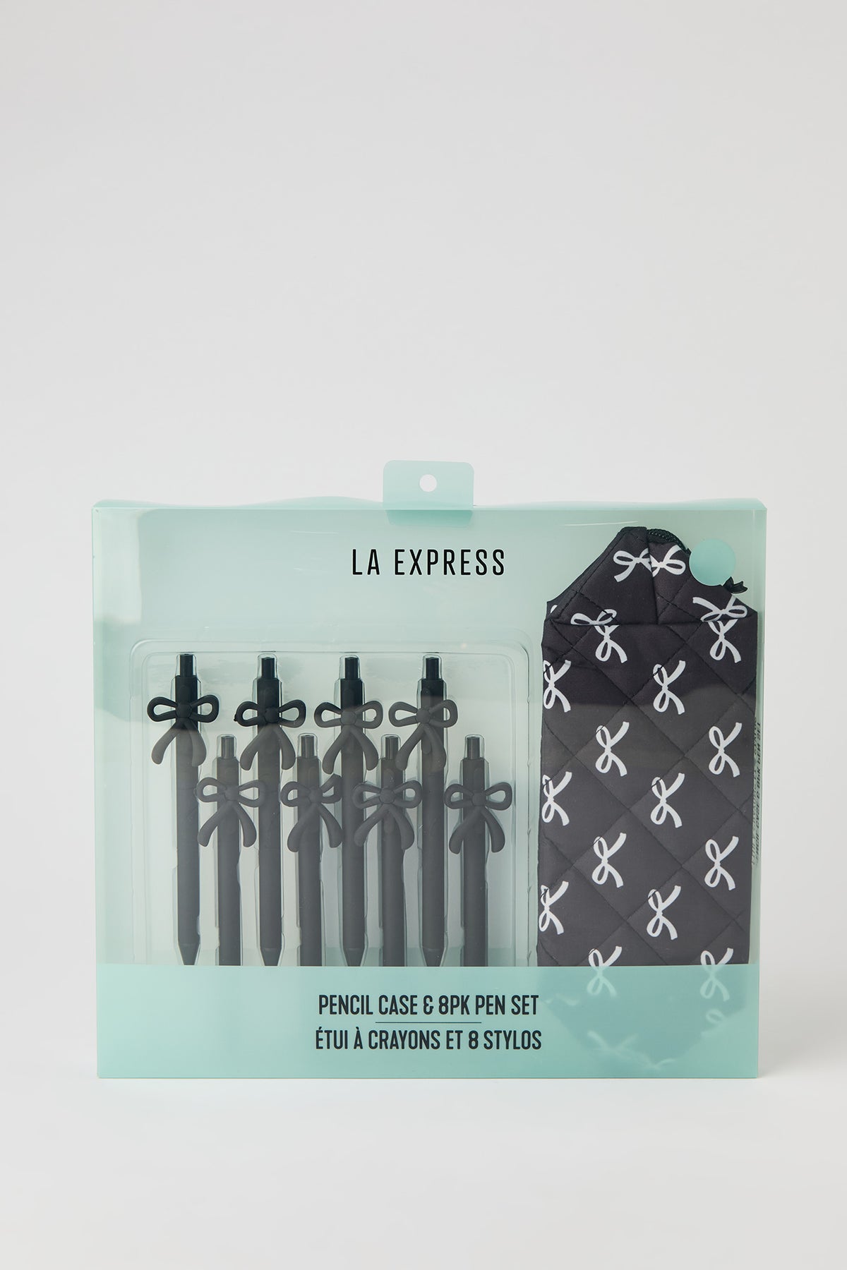 Alt View 2. Bow Pen & Pencil Case Set - Black