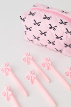 Bow Pen & Pencil Case Set