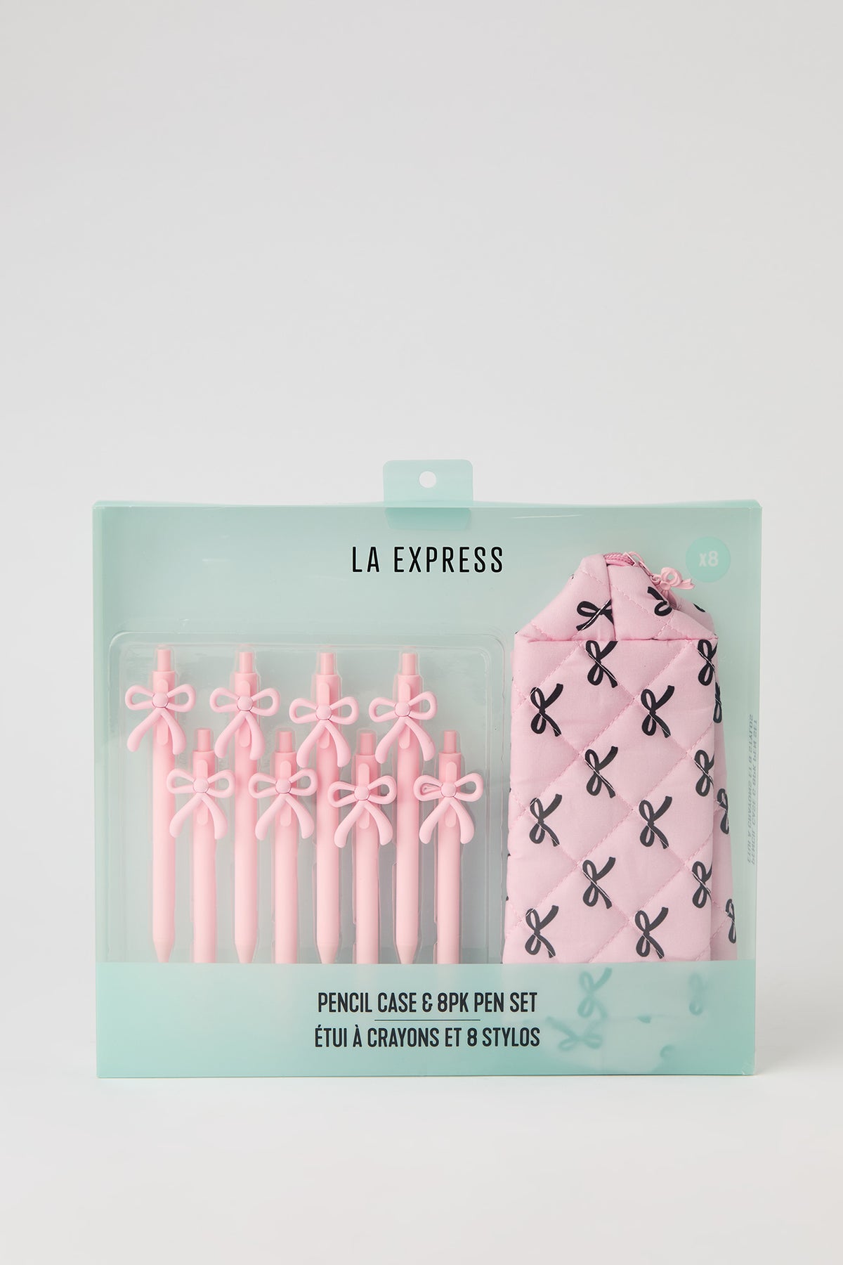 Alt View 2. Bow Pen & Pencil Case Set - Pink