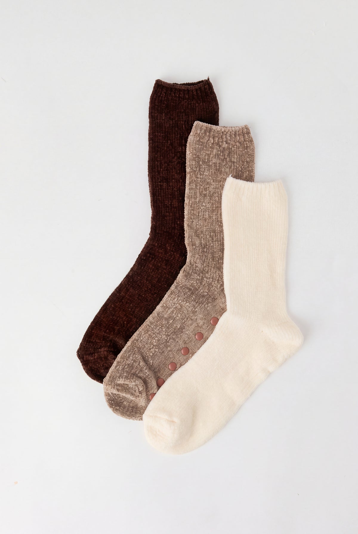 Cozy Crew Socks (3 Pack) - Brown