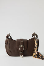 Faux Leather Belted Purse with Scarf