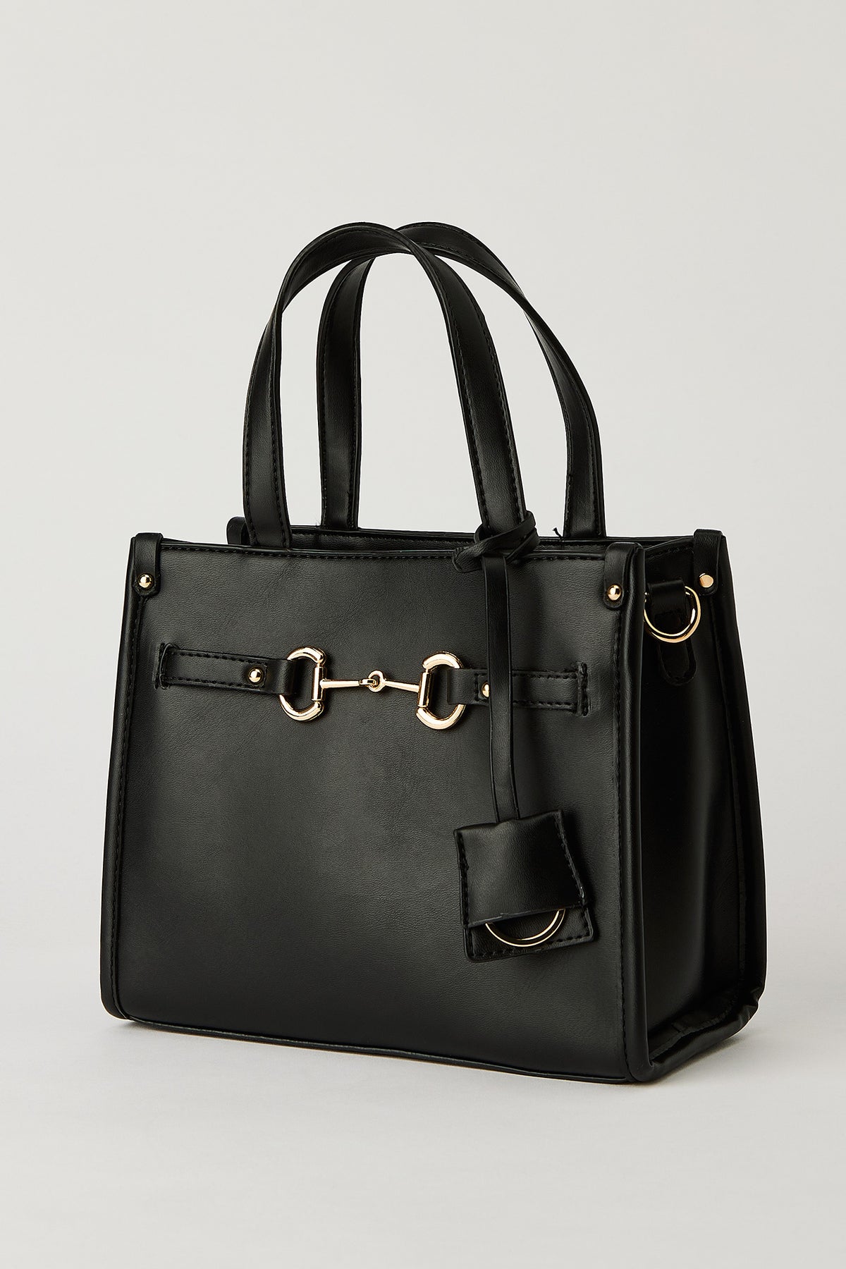 Alt View 4. Faux Leather Mini Hand Bag - Black