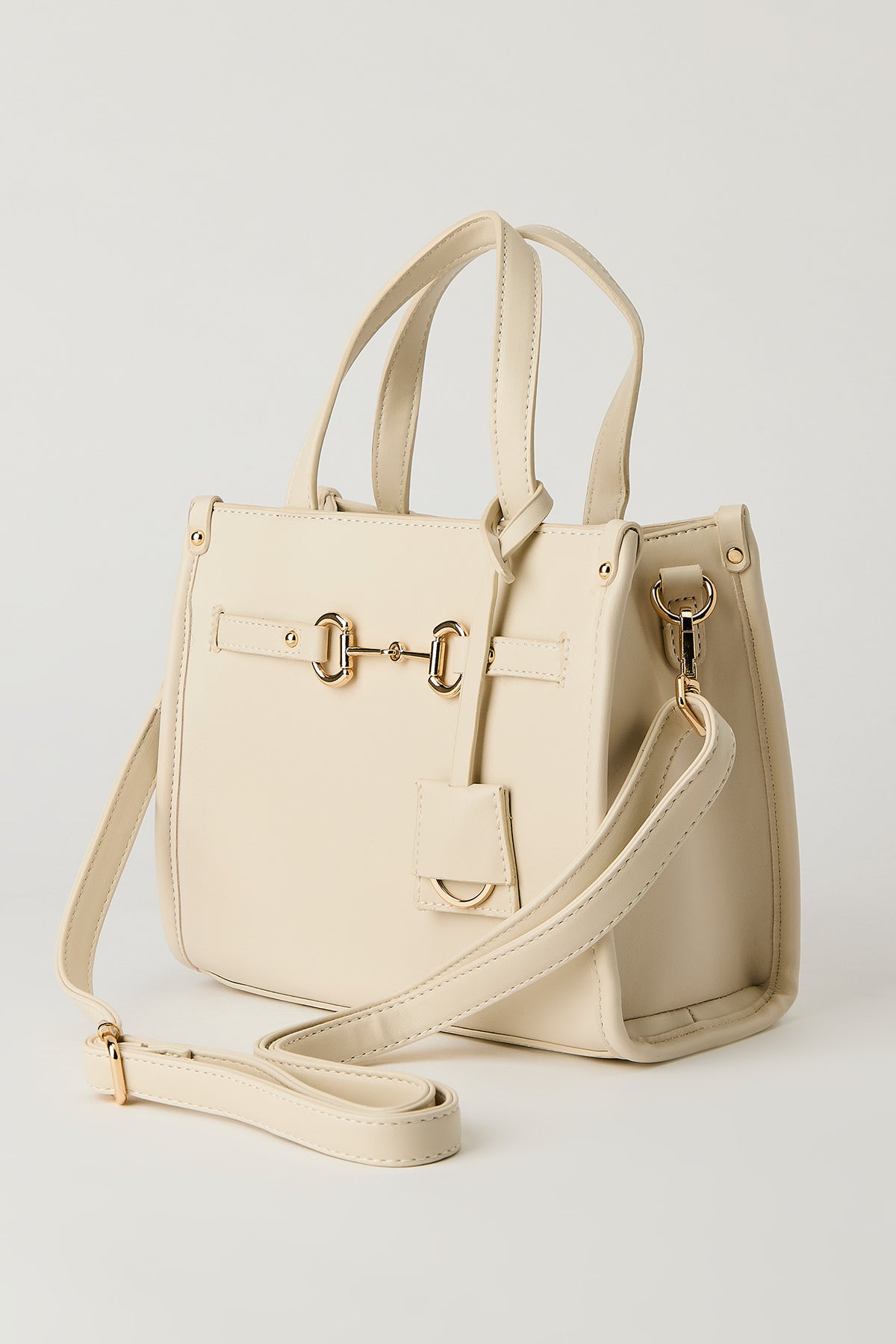 Alt View 2. Faux Leather Mini Hand Bag - Beige