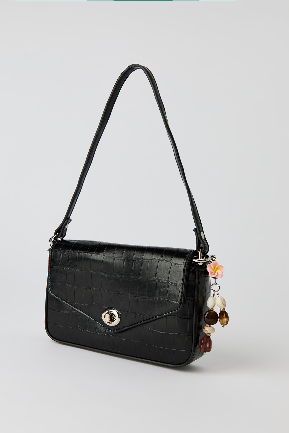 Alt View 2. Convertible Shoulder Bag with Keychain - Black
